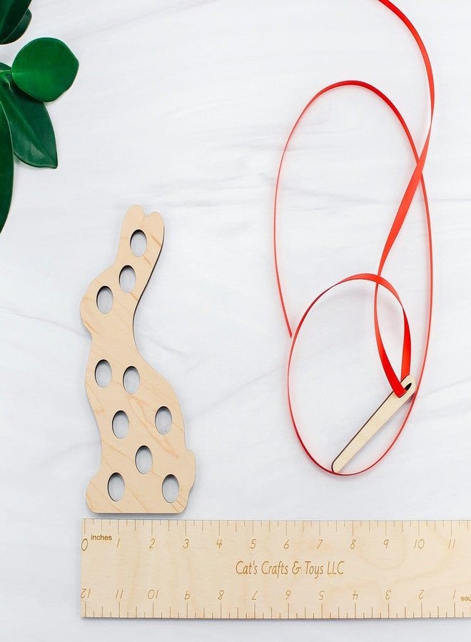 Haoser Pack of 5 Wooden Threading Lacing Toy for Toddlers Travel Toys Preschool Games Fine Motor Skills Educational Toys for 3+ Year Old Kids Gifts|4 inch - Image 5